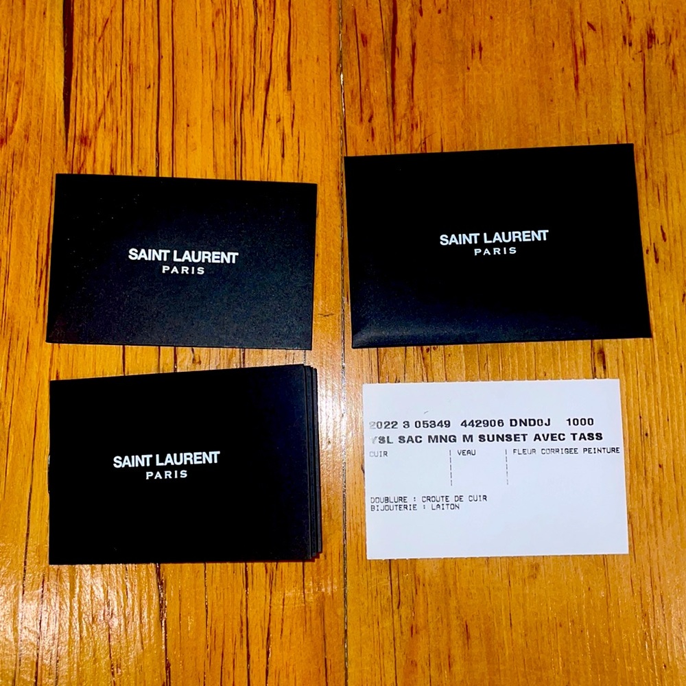 AUTHENTIC SAINT LAURENT SUNSET MEDIUM IN BLACK CROCODILE EMBOSSED SHINY LEATHER - Picture 8 of 8